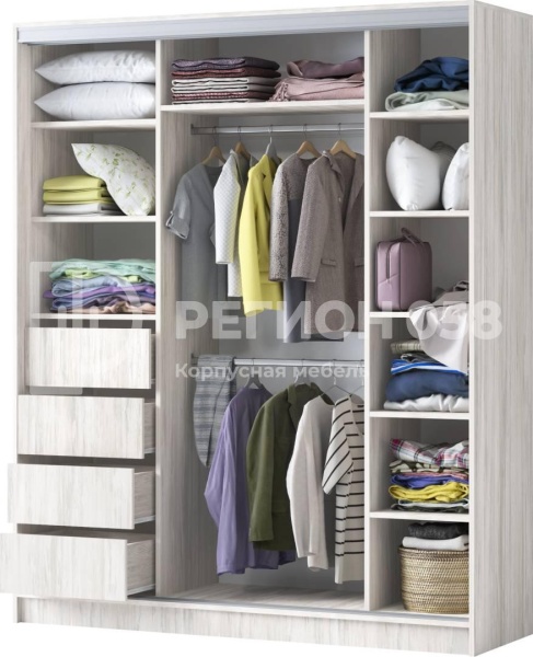 Спальный Гарнитур Каролина-10 МДФ Ясень Патина/Артвуд Светлый