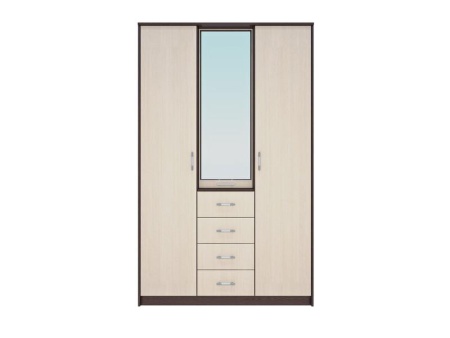 Шкаф-Купе Комфорт-4 Венге/Дуб Молочный (Ш-1340 × В-2160 × Г-574 мм)