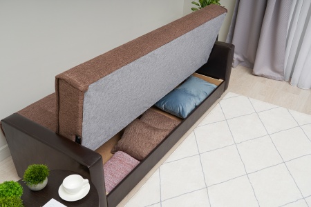 Диван книжка Лондон рогожка коричневая