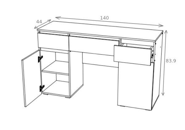 Стол туалетный Ким белый глянец / венге