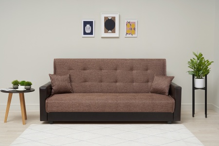 Диван книжка Лондон рогожка коричневая