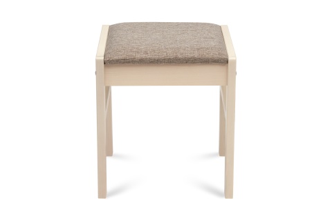 Табурет Модерн с мягкой крышкой выбеленная береза / темно-бежевый