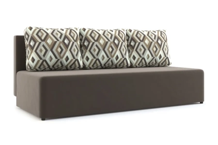 Диван еврокнижка Нексус коричневый / ромб коричневый