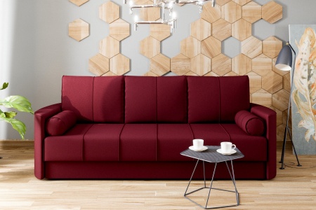 Диван еврокнижка Колибри 3-х местный бордовый