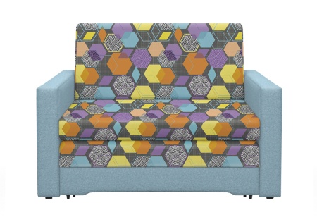 Диван выкатной Виктория-5 с узором голубой