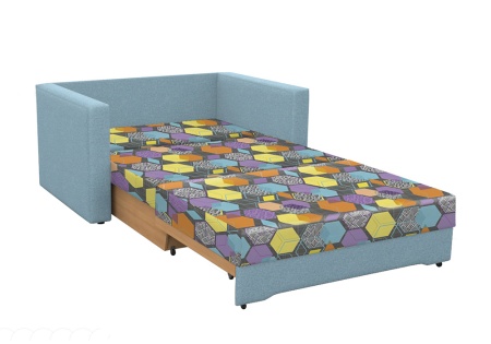 Диван выкатной Виктория-5 с узором голубой