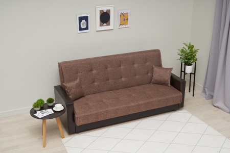 Диван книжка Лондон рогожка коричневая