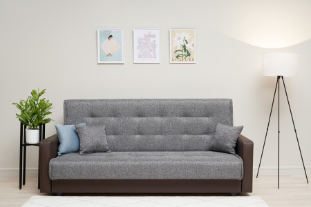 Диван книжка Лондон рогожка серая