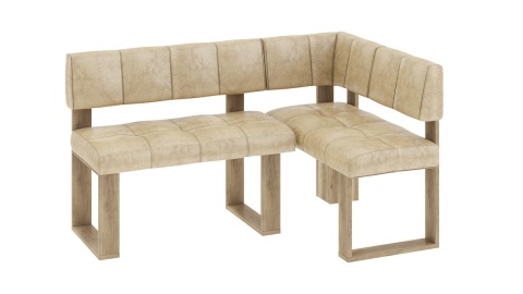 Скамья угловая «Мадрид» Дуб Каньон светлый/ткань Richie Caramel