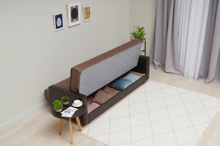 Диван книжка Лондон рогожка коричневая