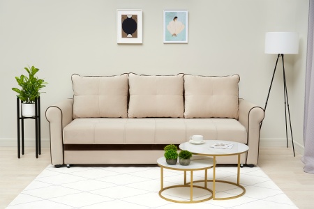 Диван еврокнижка Верона велюр бежевый