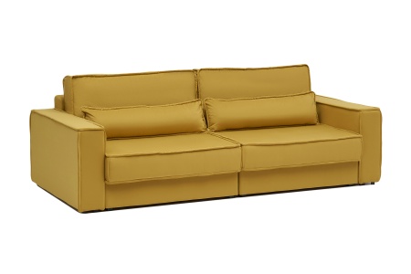 Диван тик-так Сохо 3-х местный горчичный