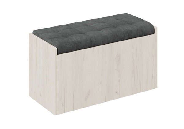 Пуф Форест тип 2 дуб крафт белый / велюр серый