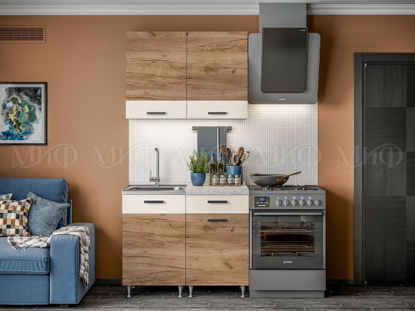 Кухонный Гарнитур Риана 1000 мм МДФ Дуб Крафт/Бежевый