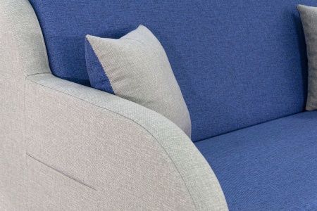 Диван аккордеон Ремикс 2 сине-серый