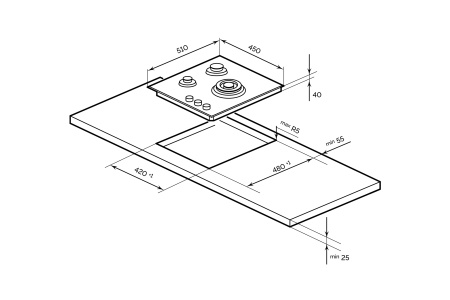 Газовая варочная поверхность GVG 431 WH