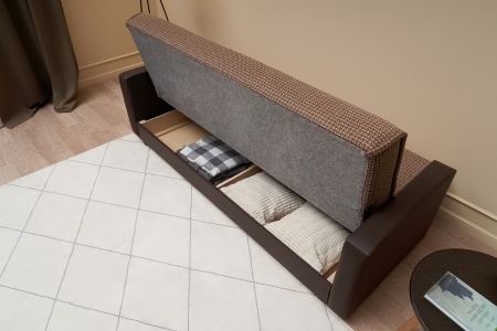 Диван книжка Лондон рогожка микс коричневая