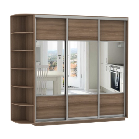 Шкаф-Купе 3-х Створчатый Тиффани Рамир Комби Ш-1800/2100/2200 мм/Разные Цвета и Размеры