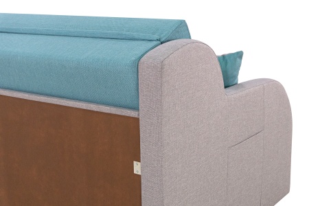 Диван аккордеон Ремикс 2 серо-голубой